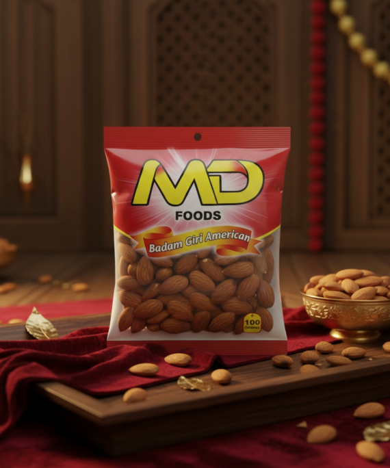 Badam Giri American 100g & 200g – Premium Quality Almond Kernels | MD Foods