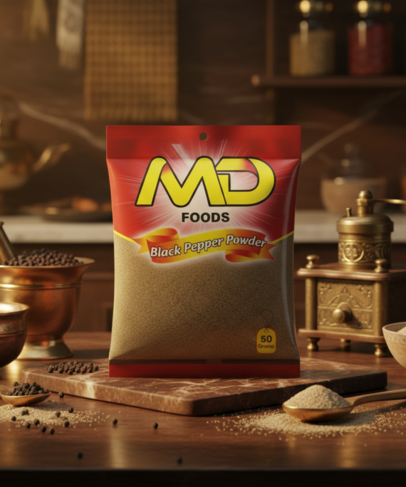Black Pepper Powder 50g & 100g – Premium Quality Pure Spice | MD Foods