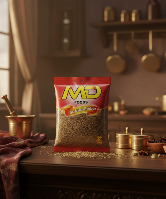 Sufaid Zeera Irani 100g & 200g – Premium Quality White Cumin Seeds | MD Foods