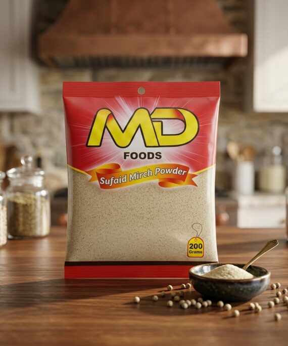 Sufaid Mirch Powder (White Pepper Powder) 50g & 100g – Premium Quality | MD Foods